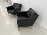 Nielaus lounge stole i sort semi anilin læder. - 4