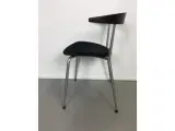 Efg bondo konferencestol med alcantara polstret sæde, grå stel, nymalet sort ryglæn med lille armlæn - 2