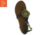 Sorte sandaler med perledetaljer (str. 39) - 4