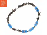 Halskæde med glas-, sten- og metalperler (str. 39 cm) - 2