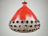 Flot keramik loftlampe med rød glasur - 5