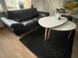 Sorte skind sofa’er med puf  - 2