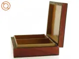 Ornamenteret Træ æske med 2 rum (str. 16 x 12 x 4 cm) - 3