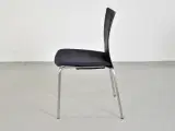 Randers radius konferencestol med sort ryg og sort/blå polstret sæde - 2
