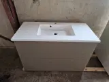 100 cm KVIK Bordo Clay badmiljø, marmorline vask - 2