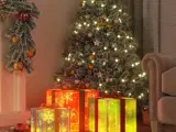 Lysende julegaver 3 stk. 64 LED'er varmt hvidt lys