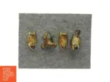 Retro brunmeleret keramik. Dyrefigurer 4 styk af fugle (str. Cirka 7 x 3) - 4