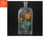 Dekorativ glasflaske med blomstermotiv (str. H. 21 cm. 9 x. 6 cm) - 3