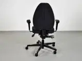 Efg kontorstol med sort polster og armlæn - 3