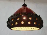 Flot keramik loftlampe med rød glasur - 3