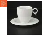 Sæt af 2 hvid kaffekopper med underkopper fra Figgjo (str. 8 cm. 2 styk) - 4