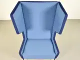 Borg loungestol med høj ryg, i blå farver - 5
