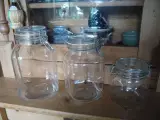 Tre flotte opbevaringsglas