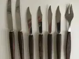Frugtknive & Pålægsgaffel m/palisanderskaf
