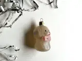Vintage ornament, hvid hund, NB - 2