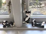 3 sorte søde katte i porcelæn