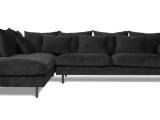 Felicity open-end sofa venstrevendt - Sort Riviera 100