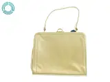 Vintage Håndtaske i flødefarvet læder med et rum og 2 inderlommer - 2