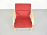 Farstrup loungestol i bøg med rødt polster - 5