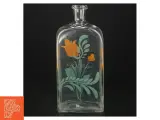 Dekorativ glasflaske med blomstermotiv (str. H. 21 cm. 9 x. 6 cm) - 2