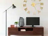 3D-vægur 100 cm moderne design XXL guldfarvet