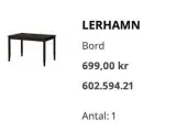 Spisebord og stole 