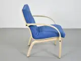 Farstrup loungestol i birk med blåt polster - 4