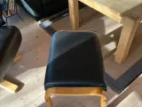 lædersofa 3+2 pers.  Læderstol+skammel. - 3
