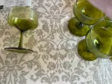 10 grønne dessert/champagneglas 