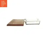 Cabaret Teak træ Fad med 2 glas serverings skåle (str. 24 x 15 cm) - 2