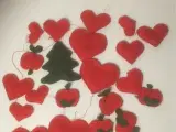 Gamle julehjerter filt Julepynt