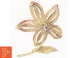 Vintage emaljeret blomsterbroche (str. Ø 5 x 7,5 cm) - 3