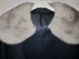 Retro frakke i uld med mink