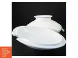 Hvid og blå porcelænssuppe terrin (str. 29 cm) - 3