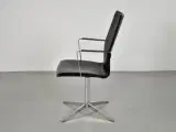 Four design fourcast xl plus konferencestol i sort læder med armlæn - 2