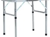 Foldbart campingbord 60x45 cm aluminium grå