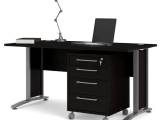 Rio skrivebord 150cm med skuffesektion sort Ask