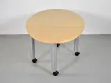 Ovalt klapbord i bøg med hjul - 2