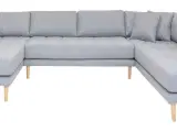 Lido U-Sofa med open end lysegrå venstrevendt