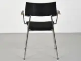 Four design konference-/mødestol i sort, med armlæn - 3