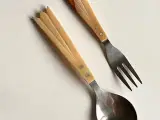 Marmeladeske og gaffel, ben og stål, sæt - 3