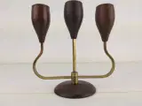 Lysestage i Teaktræ og messing - 3