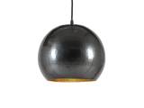 Albi Kugle Lampe - Mørkegrå hamret skærm, skinnende messing indvendig Ø25 cm. E27 fatning