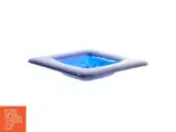 Blåt fuset glas fad med hvid fugl (str. 13 x 13 cm) - 4
