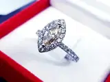 UNIK & VIRKELIG SMUK marquise diamant ring  - 4