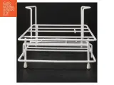 Hvidt stativ/reol til opbevaring af tallekner/kopper i metal (str. 24 x 24,5 cm. og. 20 x 24,5 cm) - 2