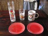 Julekrus, glas, tallerkner, kalenderglas