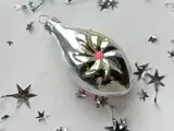 Vintage julekugle, sølvdråbe m swirl - 5