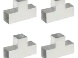 Stolpebeslag T-form 4 stk. 101x101 mm galvaniseret metal