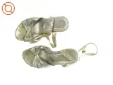 Guld sandaler med slangeskindslook (str. 37) - 5